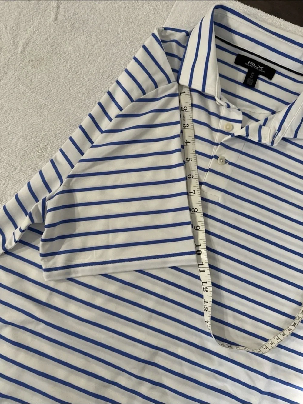 Ralph Lauren White Polo with Blue Stripes